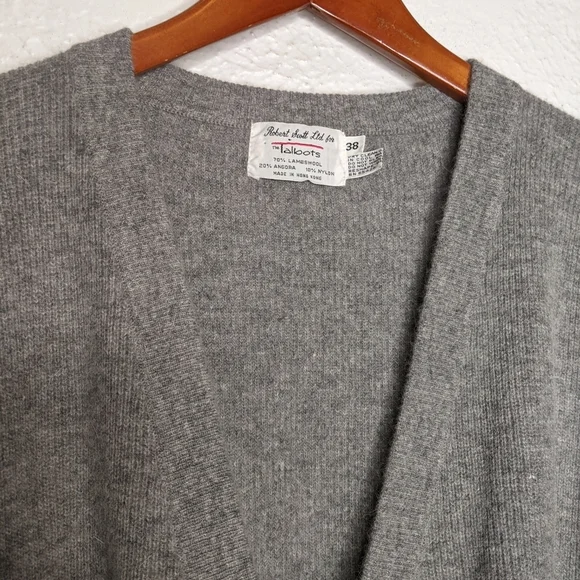 Vintage Lambswool & Angora Cardigan Grey, Robert Scott for The Talbots - Picture 6 of 9